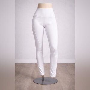 Lululemon Fast and Free 25 Inch White Leggings Size 2 Mesh Detail
